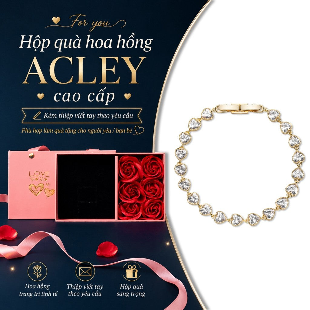 Lắc tay hợp kim đồng đính đá zircon 5A viên tròn