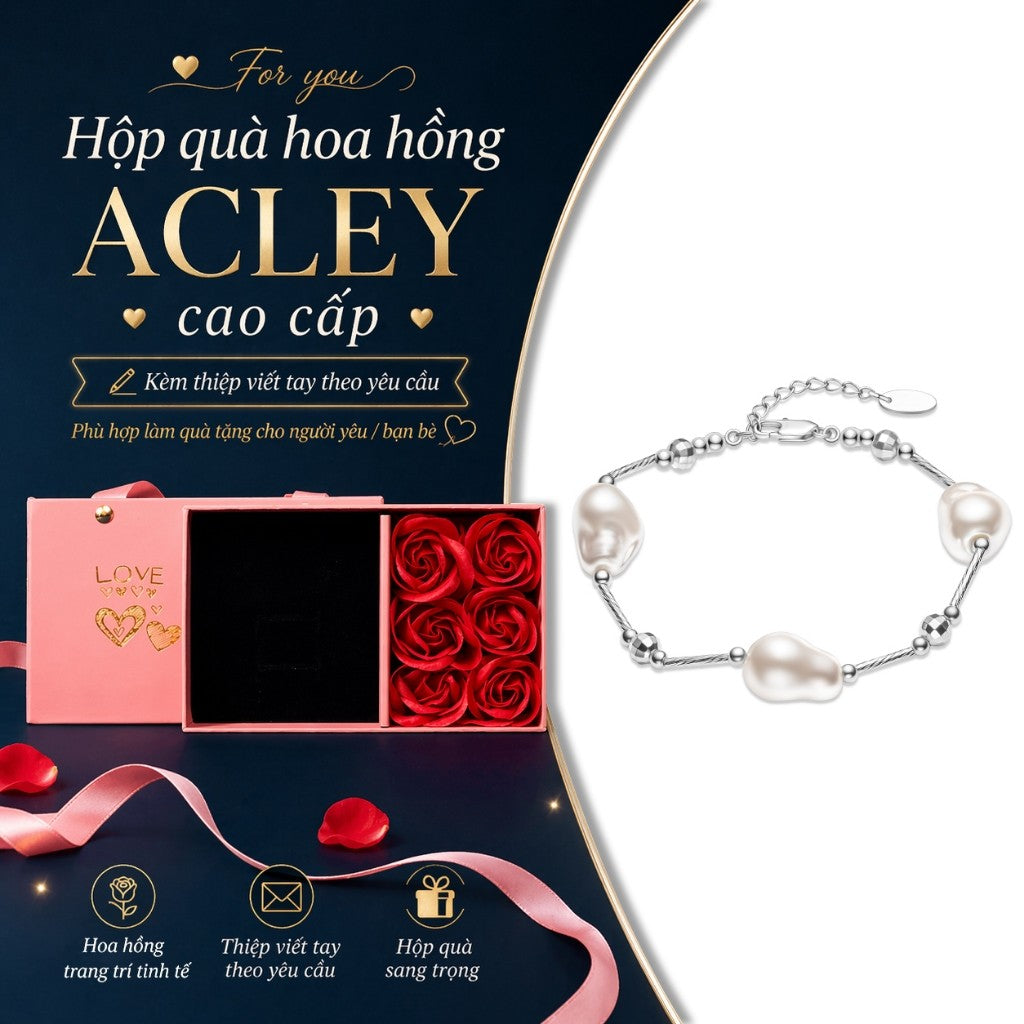 Lắc tay ngọc trai Baroque hợp kim đồng