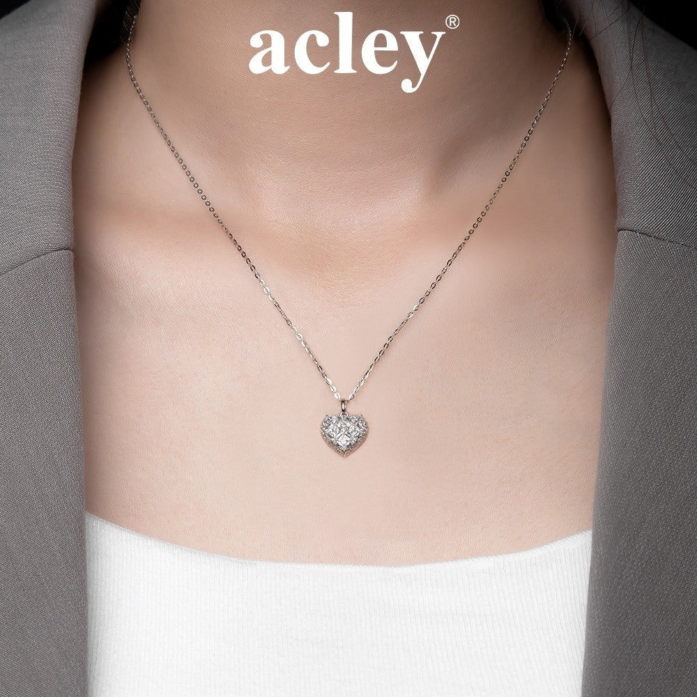 Dây chuyền bạc S925 hình trái tim đính đá zircon 5A