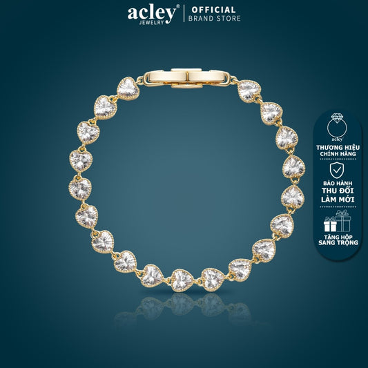 Lắc tay hợp kim đồng đính đá zircon 5A viên tròn