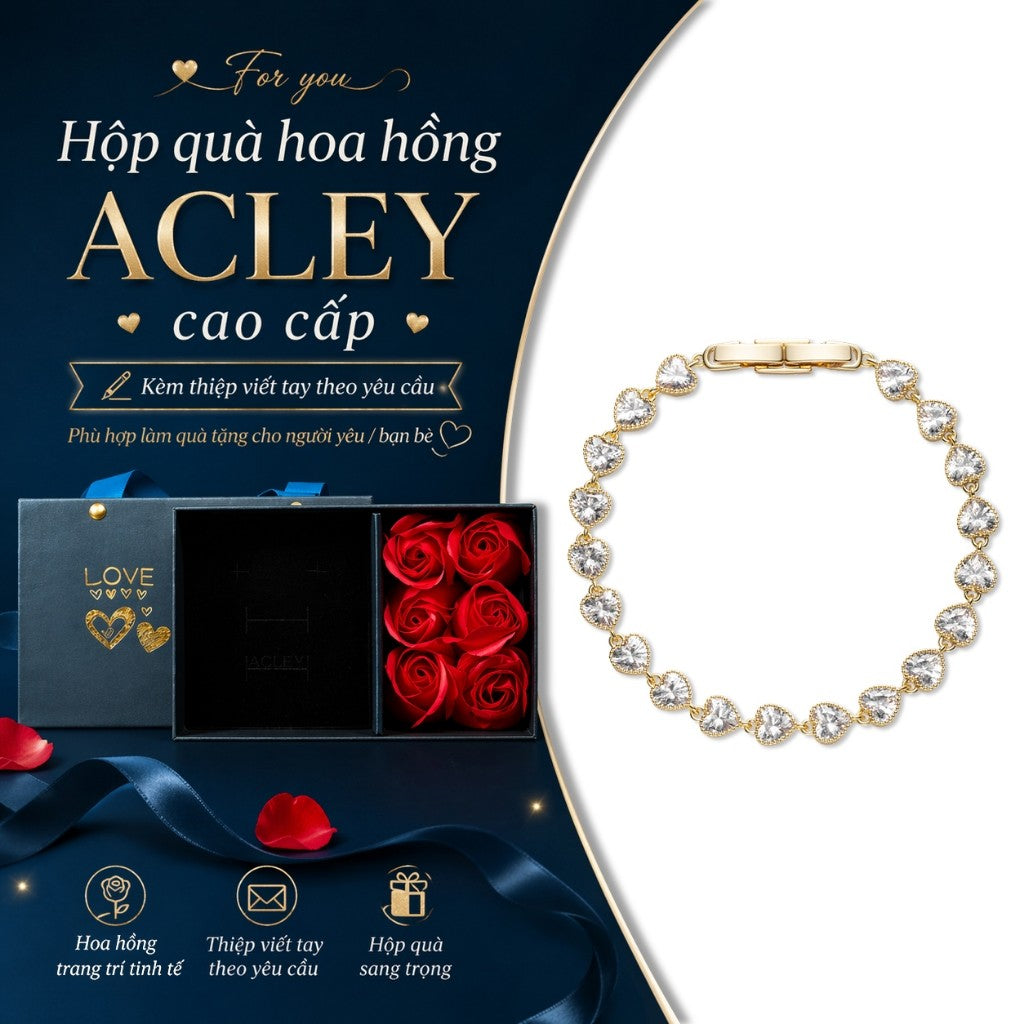 Lắc tay hợp kim đồng đính đá zircon 5A viên tròn