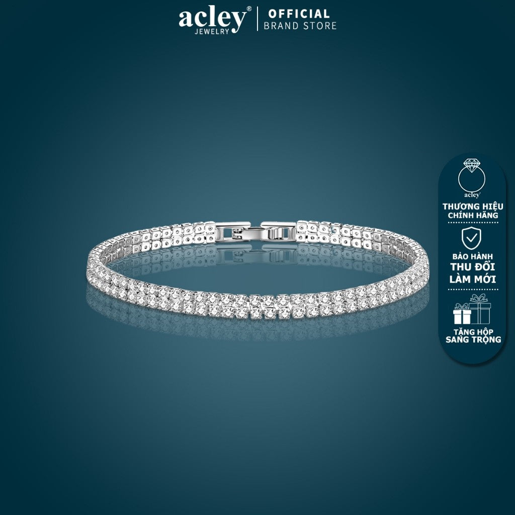 Lắc tay hợp kim đồng đính đá zircon 5A