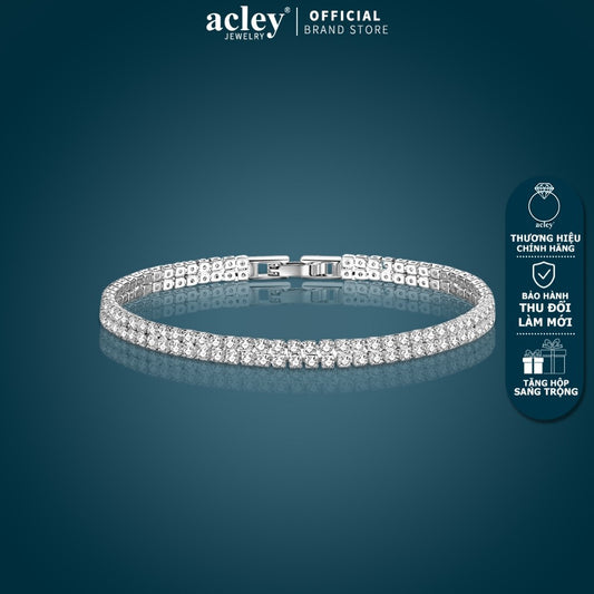 Lắc tay hợp kim đồng đính đá zircon 5A