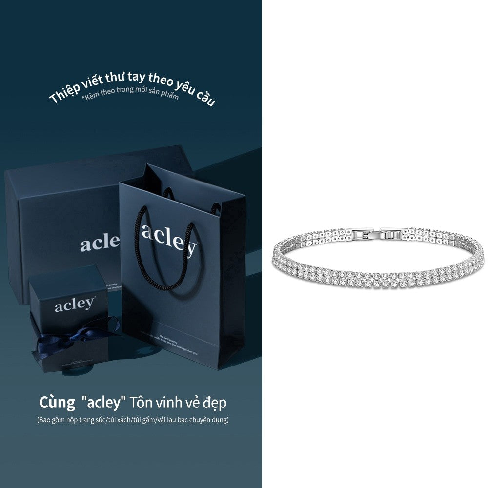 Lắc tay hợp kim đồng đính đá zircon 5A