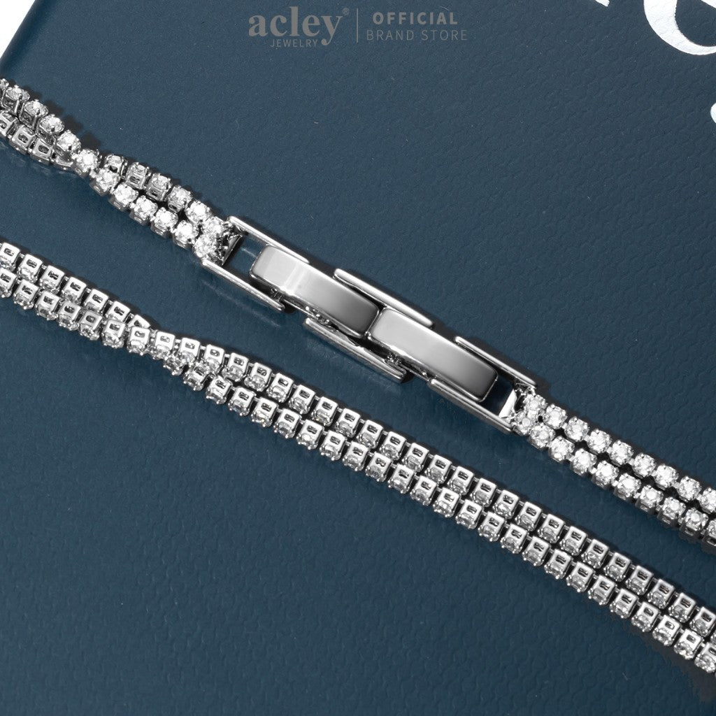 Lắc tay hợp kim đồng đính đá zircon 5A