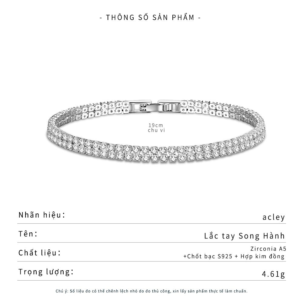Lắc tay hợp kim đồng đính đá zircon 5A
