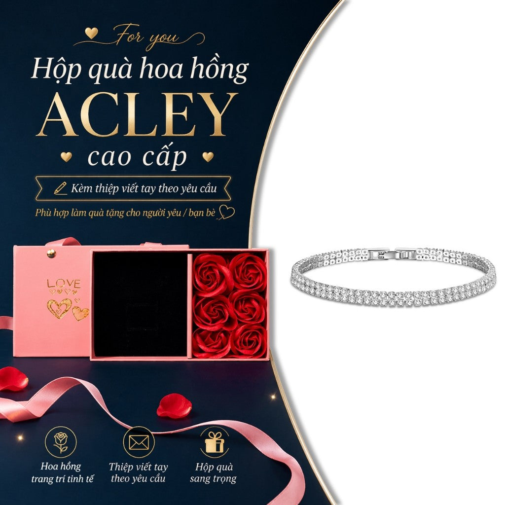 Lắc tay hợp kim đồng đính đá zircon 5A