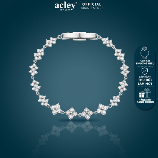 Lắc tay hợp kim đồng đính đá zircon 5A dáng hình thoi