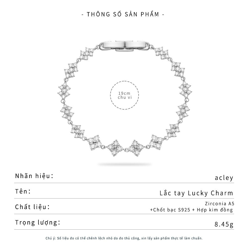 Lắc tay hợp kim đồng đính đá zircon 5A dáng hình thoi