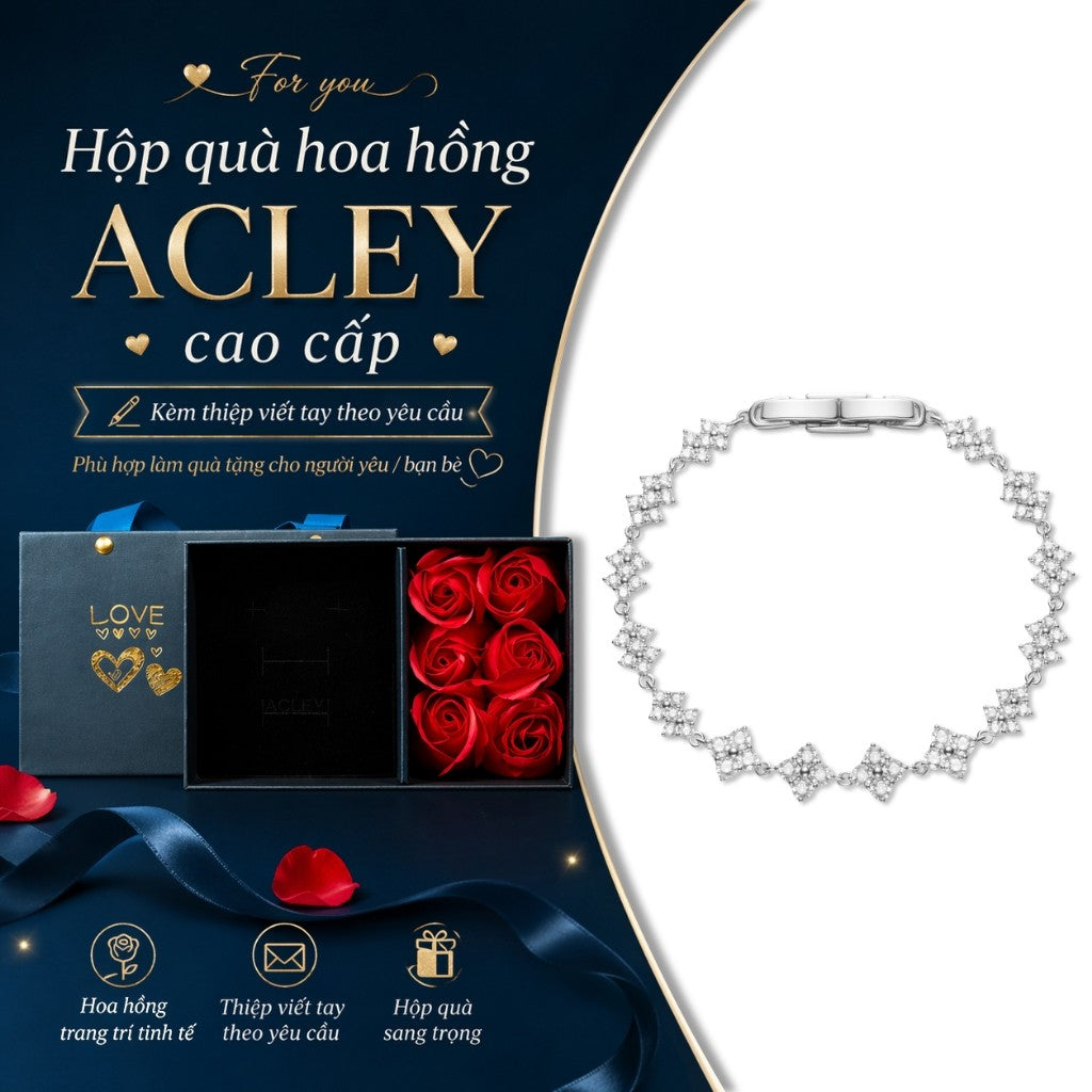 Lắc tay hợp kim đồng đính đá zircon 5A dáng hình thoi
