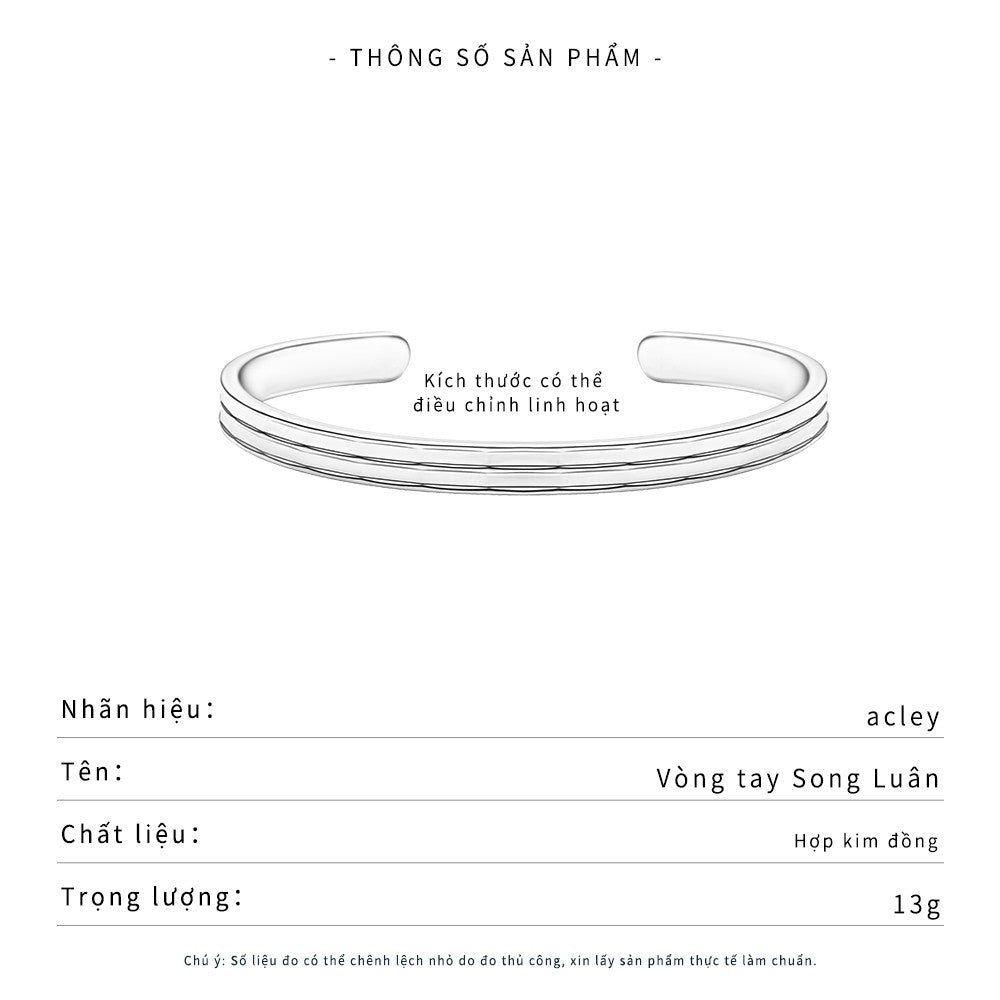 Vòng tay hở hợp kim đồng phong cách tối giản