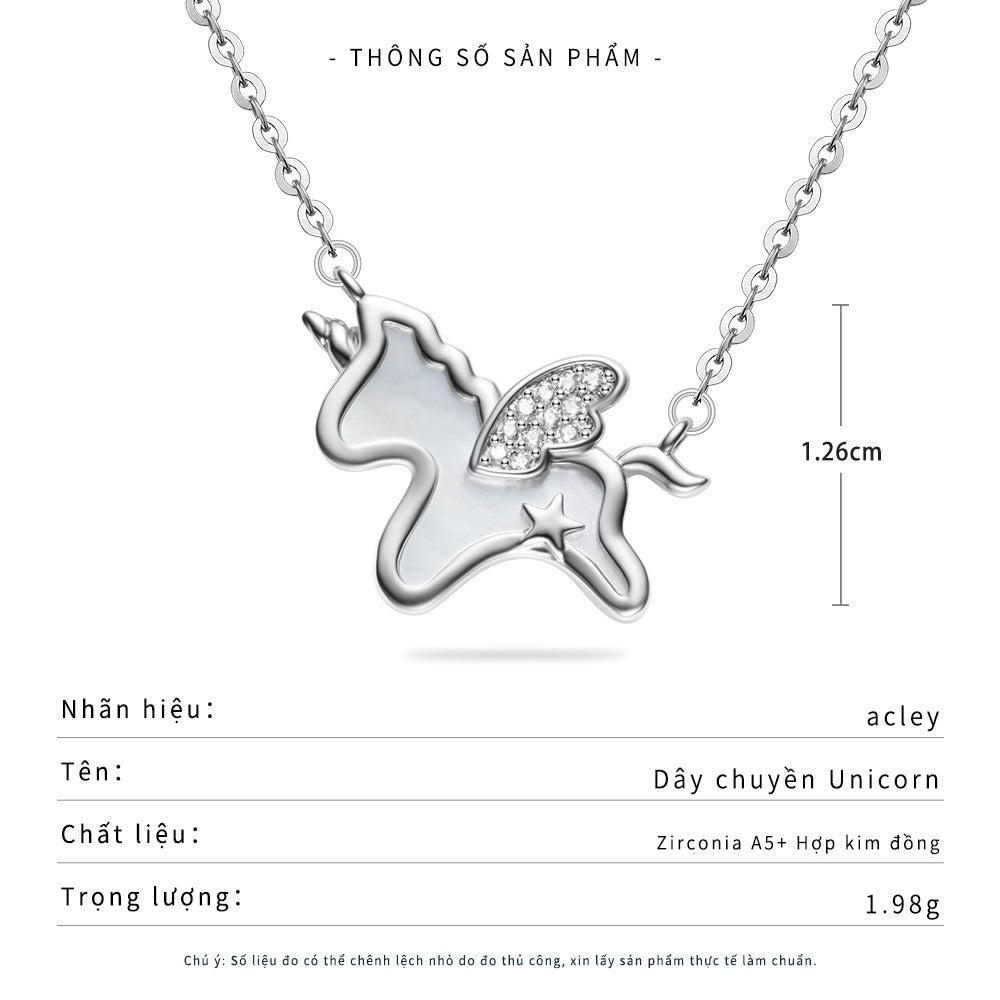 Dây chuyền hợp kim đồng hình kỳ lân xà cừ trắng