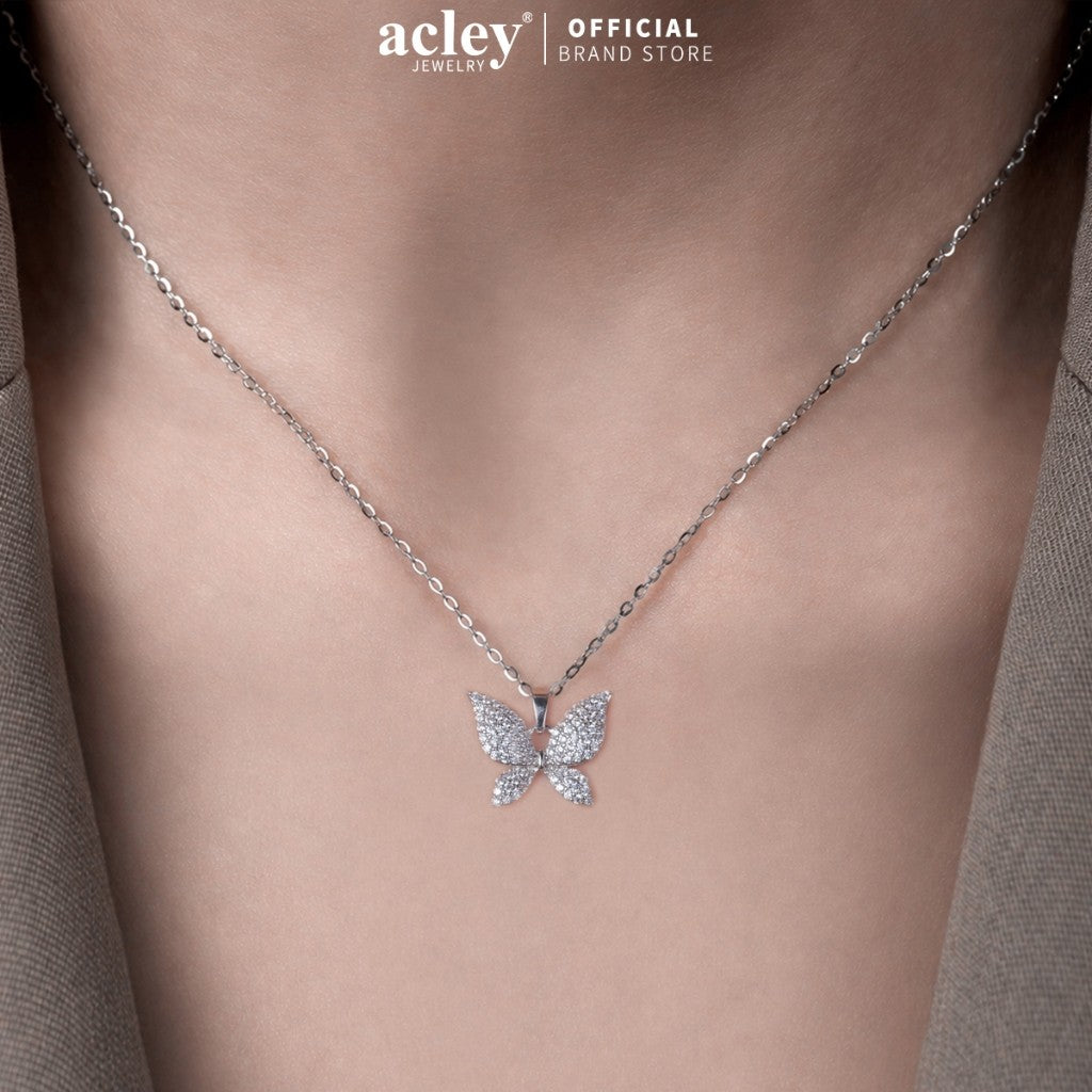 Bộ trang sức hợp kim đồng hình bướm đính đá zircon 5A