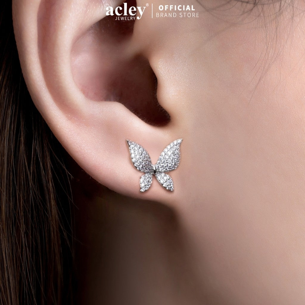 Bộ trang sức hợp kim đồng hình bướm đính đá zircon 5A