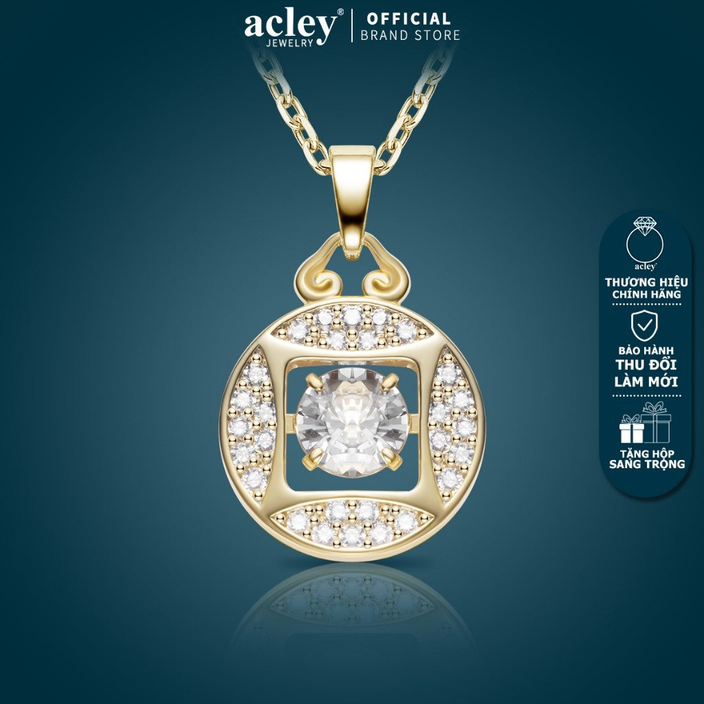 Dây chuyền hợp kim đồng mặt tròn đính đá zircon 5A