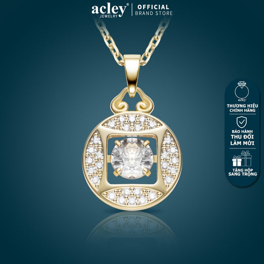 Dây chuyền hợp kim đồng mặt tròn đính đá zircon 5A