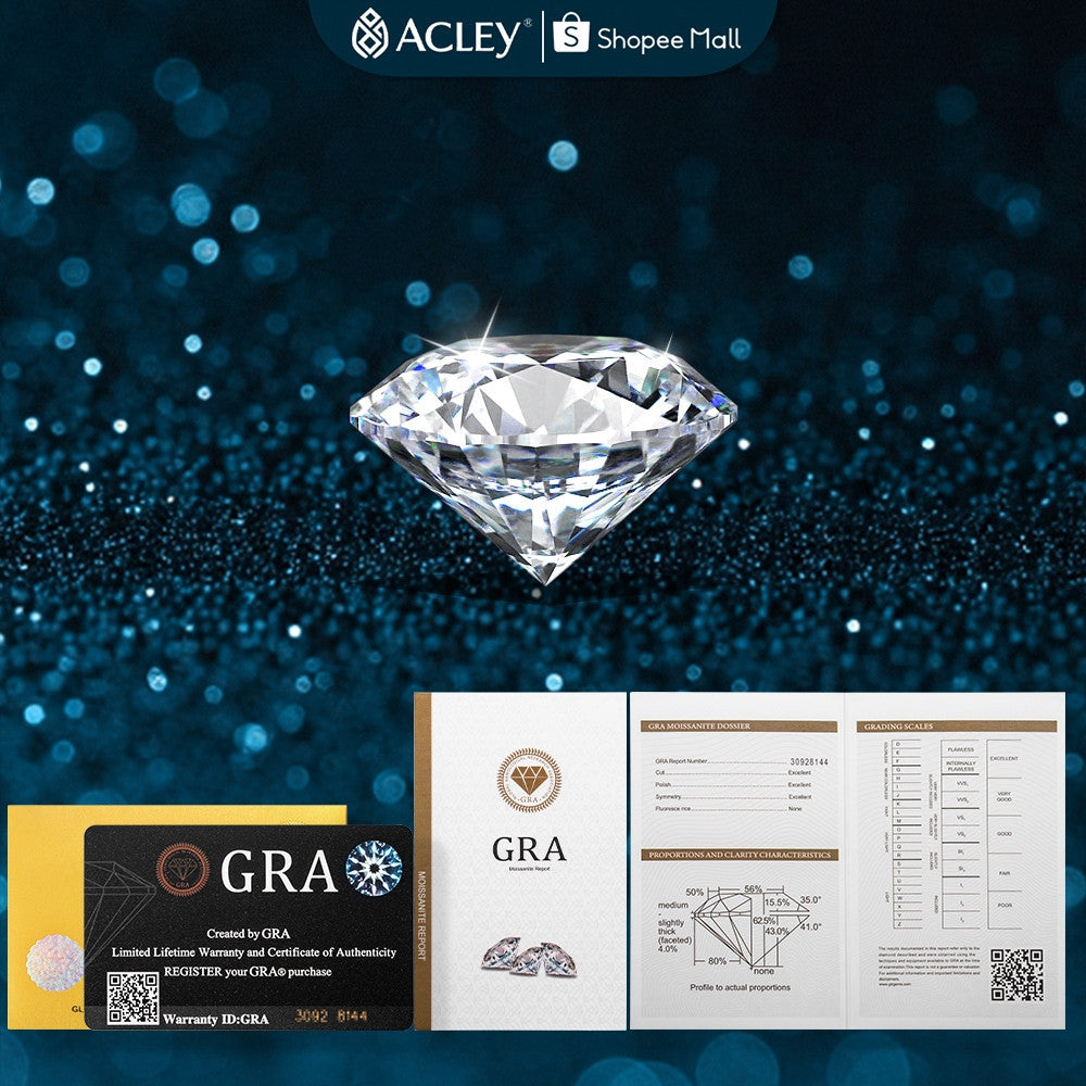 Dây chuyền bạc S925 đính đá Moissanite tròn bốn chấu