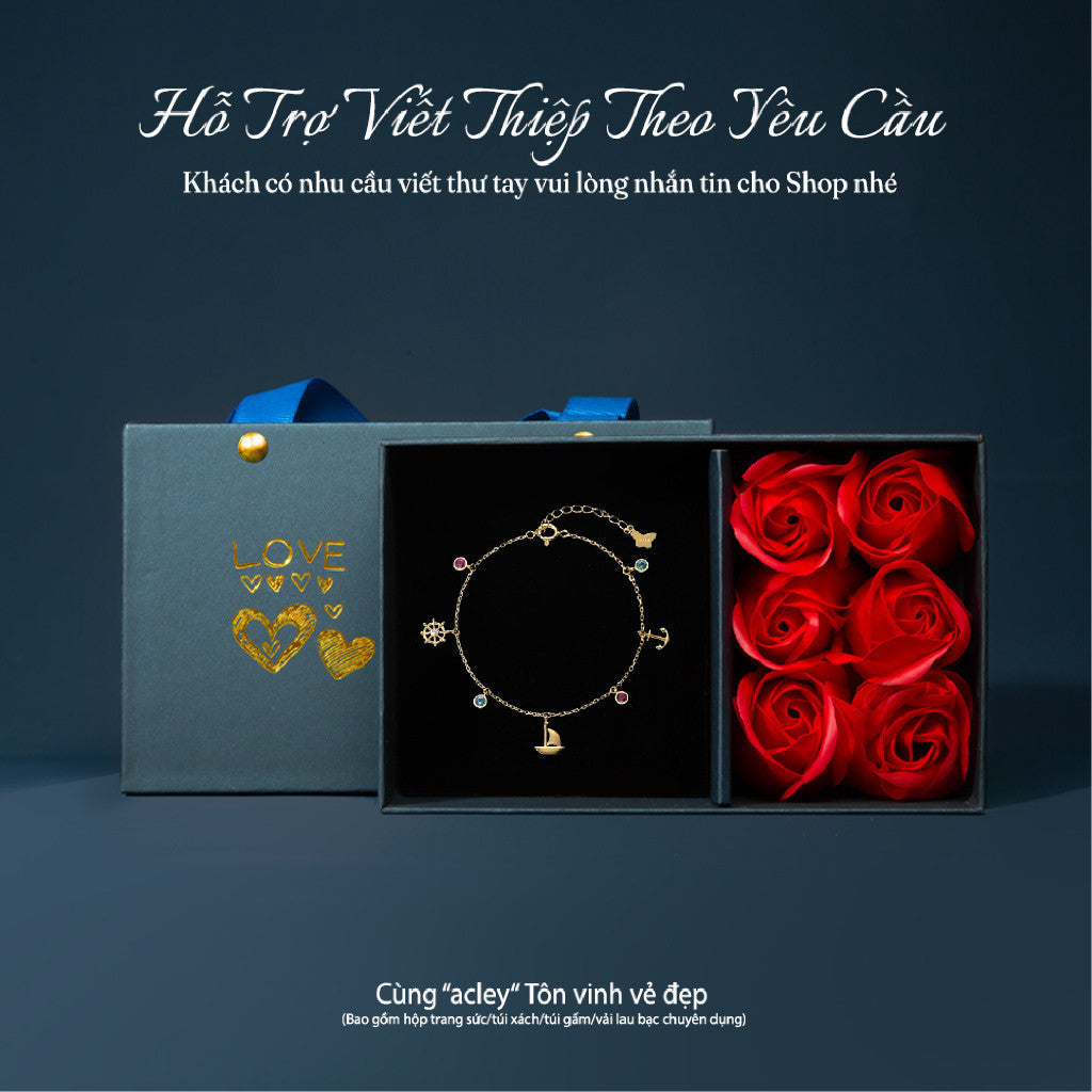 Lắc tay bạc S925 charm trụ đỏ đen