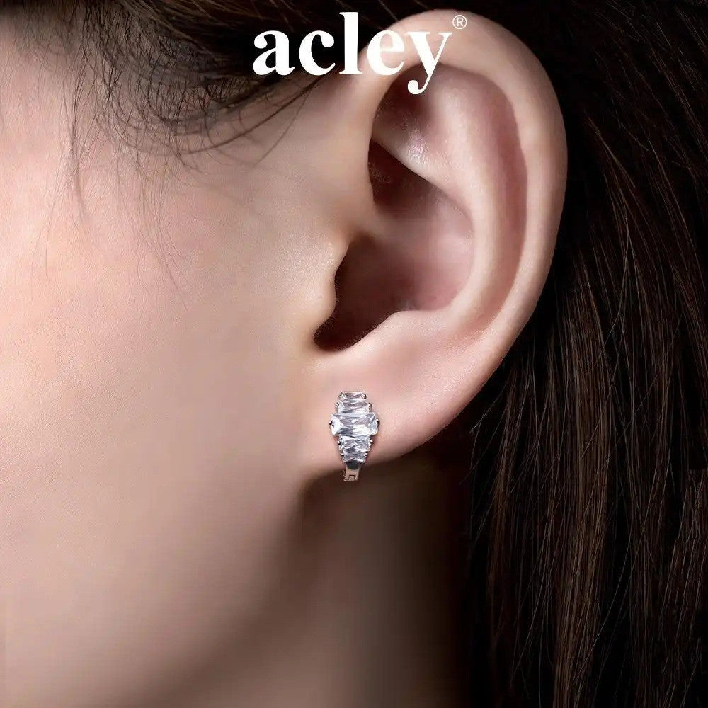 Bông tai vòng bạc S925 đính đá zircon 5A nhiều viên