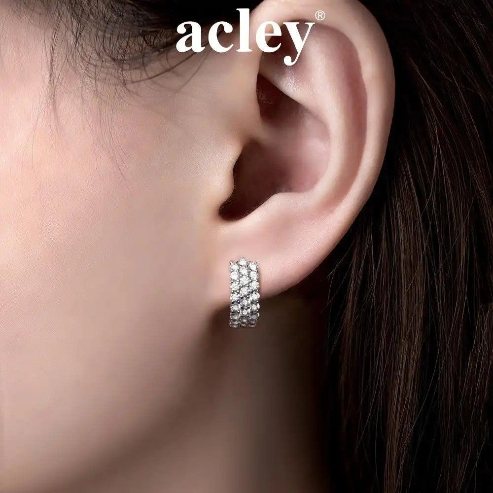 Bông tai vòng bạc S925 đính đá zircon 5A nhiều hàng
