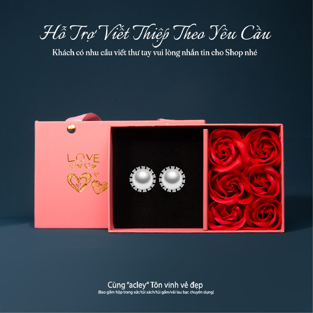 Bông tai bạc S925 ngọc trai nước ngọt đính đá zircon 5A